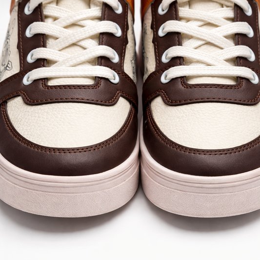 ZK Tidal Brown Wave Low-Top front sneaker view