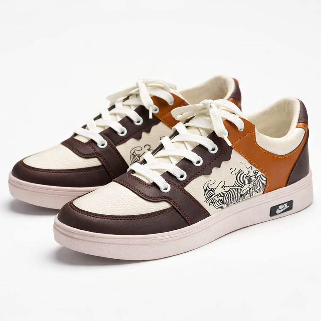 ZK Tidal Brown Wave Low-Top premium sneakers Pakistan