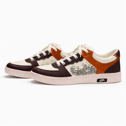 ZK Tidal Brown Wave Low-Top side profile sneaker