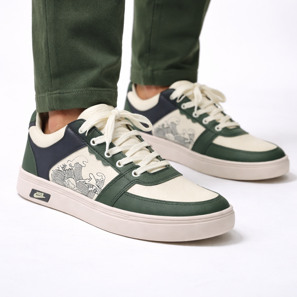 ZK Tidal Forest Wave Low-Top forest green navy design