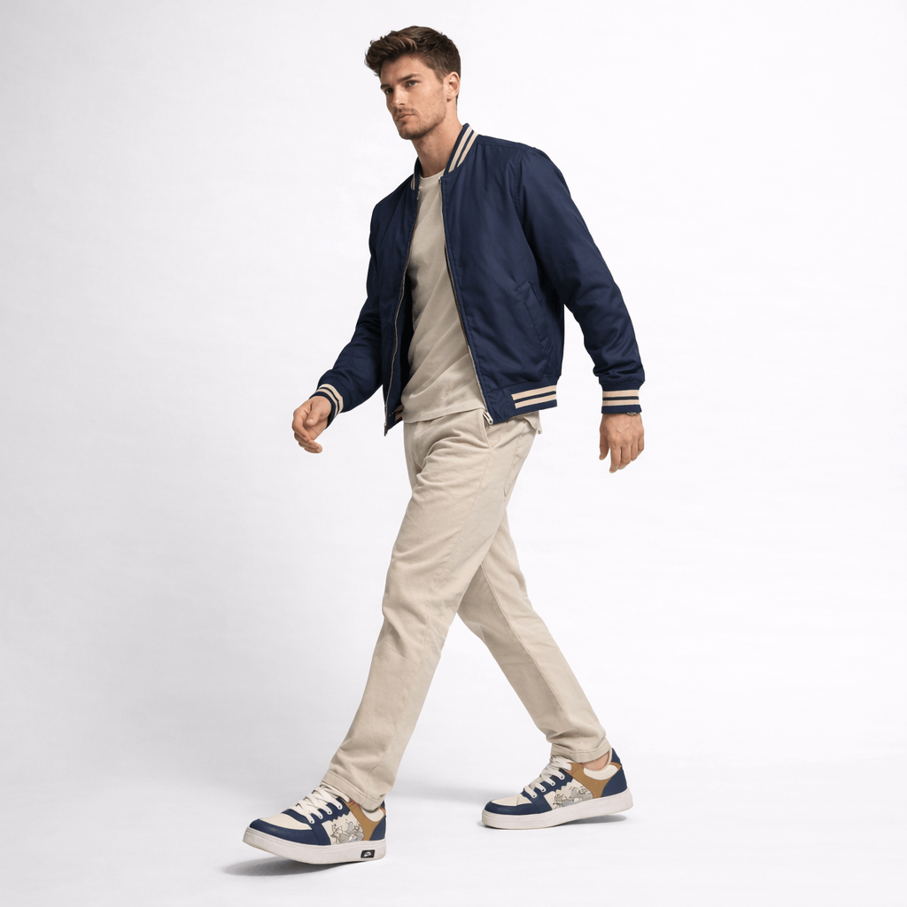 Model wearing ZK Tidal Midnight Wave Low-Top sneakers