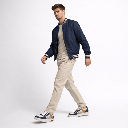 Model wearing ZK Tidal Midnight Wave Low-Top sneakers