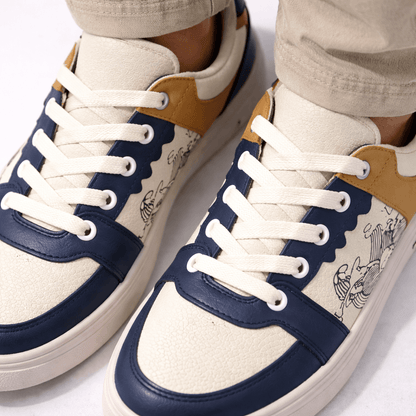 ZK Tidal Midnight Wave Low-Top navy cream gold design