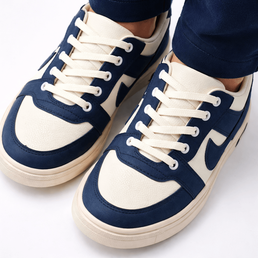 ZK Phantom Navy Low-Top detailed navy cream design