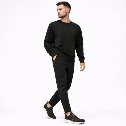 Model wearing ZK Drift Onyx Slip-On sneakers